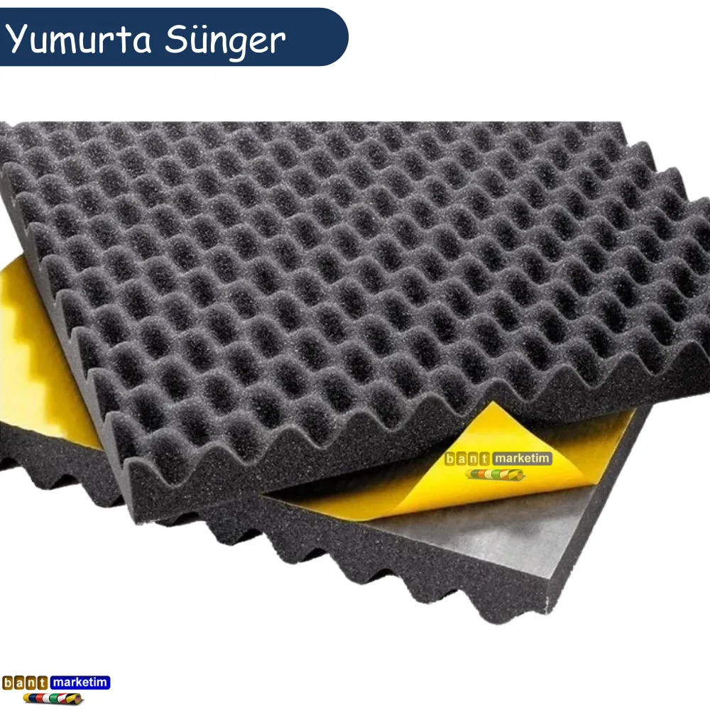 Yanmaz Akustik Yumurta Süngeri Kendinden Yapışkanlı 50 Mm 60 Dns 100x100