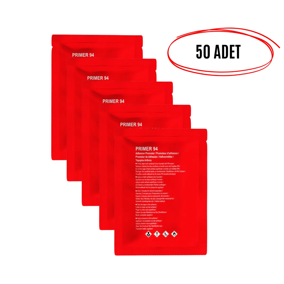 3m Primer 94 Bant Yapıştırıcı Arttırıcı Kuvvetlendirici Primer Mendil (50adet )