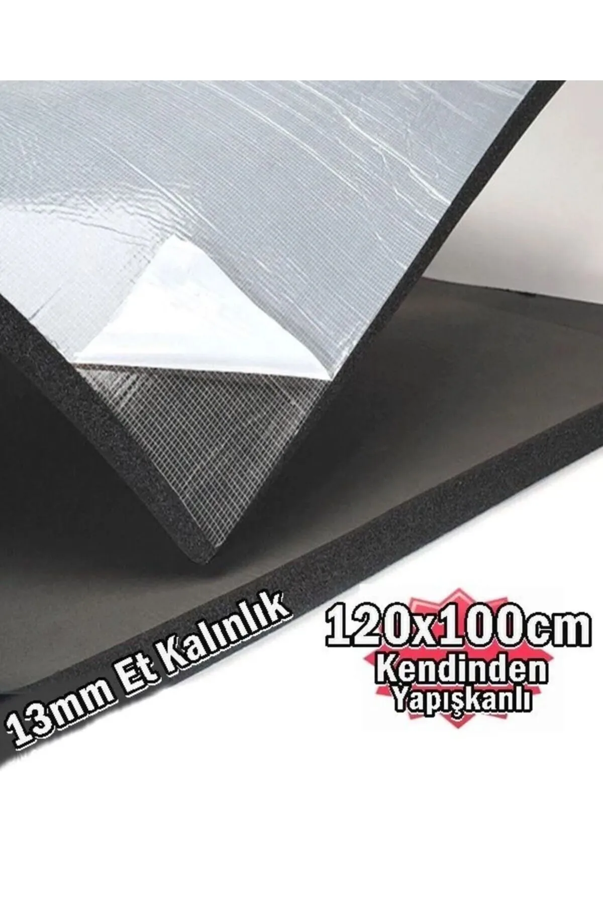Araç Oto Ses Isı 13mm Kauçuk Izolasyon Karavan Yalıtım Malzemesi 120cmx100cm Levha Yapışkanlı