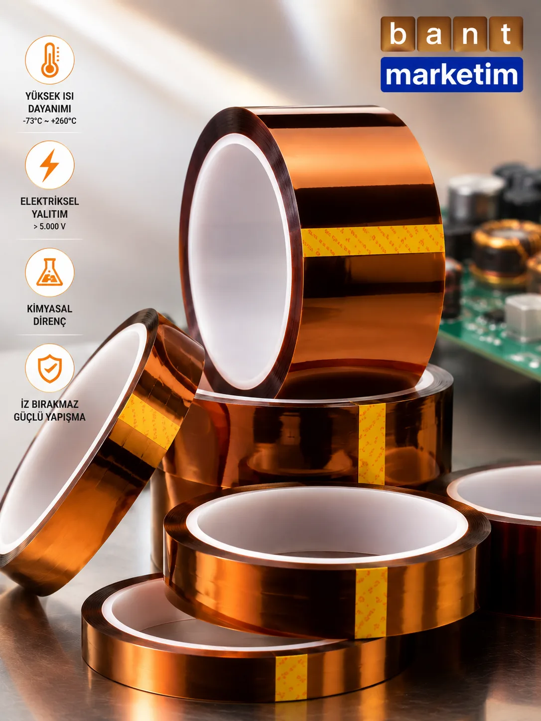 Isıya Dayanıklı Kapton Bant 100mmx33mt