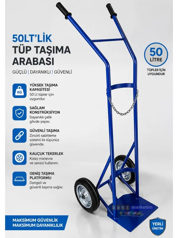 Tüp Taşıma Arabası Tekli 50lt